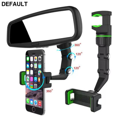 Car Phone Holder Multifunctional 360 Degree Rotatable Auto Rearview Mirror Seat Hanging Clip Bracket Cell