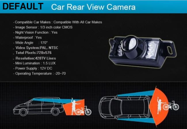 Car Rearview monitor rearview backup camera system 7 TFT LCD Screen Nightvision Alarm & Security Systems Electronics