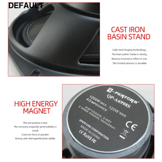 Car Speakers 2400W (2*1200W) Coaxial Speaker 6*9 Inch Electronics