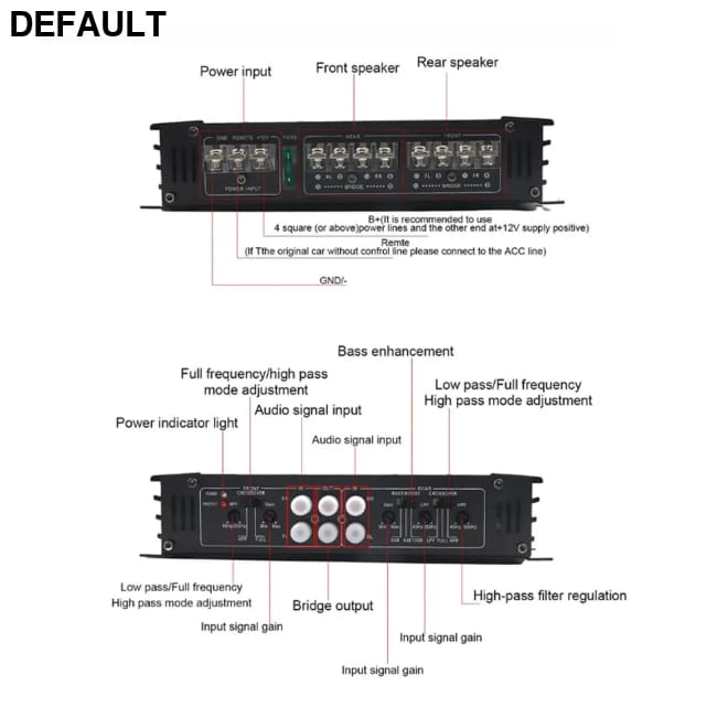 Car Stereo Amp Amplifier 7800W 4 Channels Class Aluminum Alloy Pure Bass Power for 12V Truck Boat UTV Motorcycle
