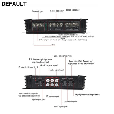 Car Stereo Amp Amplifier 7800W 4 Channels Class Aluminum Alloy Pure Bass Power for 12V Truck Boat UTV Motorcycle