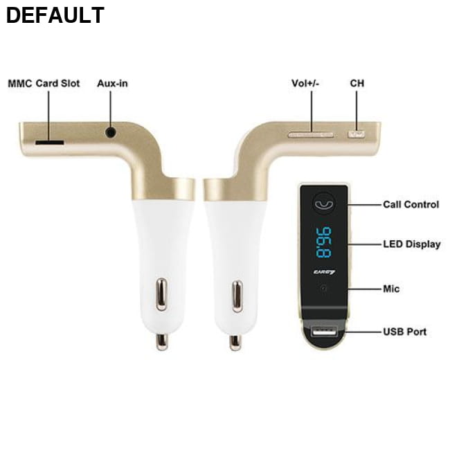 Car Wireless FM Transmitter USB Charger Hands-free Call MP3 Gold Bluetooth Transmitters
