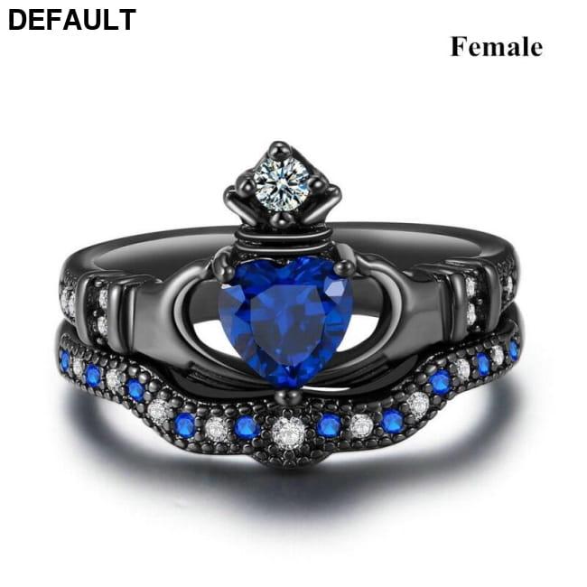 Carofeez Charm Couple Ring Stainless Steel Black Men’s Sterling Silver Rings