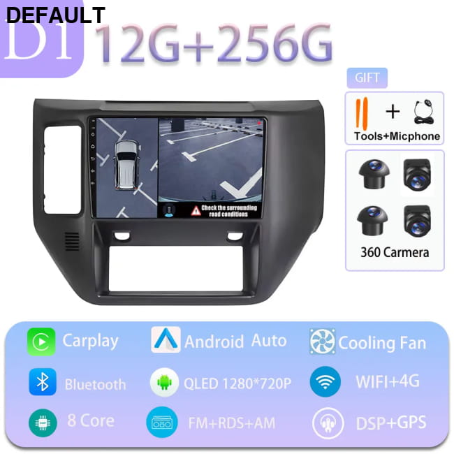 Carplay Car 4G WIFI GPS Navigation Radio Multimedia Video D1 12GB 256GB 360