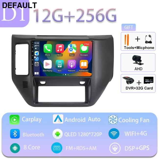 Carplay Car 4G WIFI GPS Navigation Radio Multimedia Video D1 12GB 256GB DVR