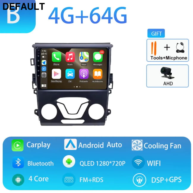 Carplay GPS 4G WIFI Car Radio Touch Screen for Ford Mondeo B 4GB 64GB CAM DVD Players Motor Vehicle A/V & In-Dash