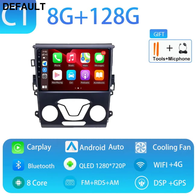 Carplay GPS 4G WIFI Car Radio Touch Screen for Ford Mondeo C1 8GB 128GB DVD Players Motor Vehicle A/V & In-Dash Systems