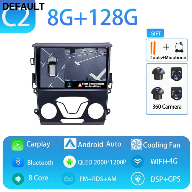 Carplay GPS 4G WIFI Car Radio Touch Screen for Ford Mondeo C2 8GB 128GB 360 DVD Players Motor Vehicle A/V & In-Dash