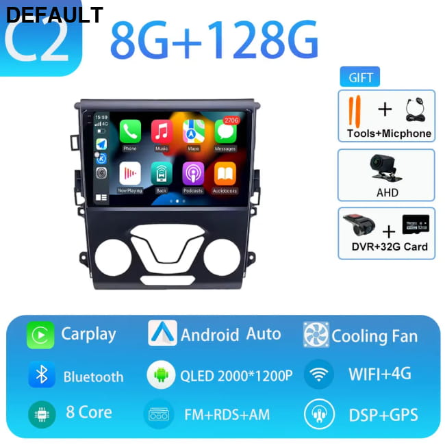 Carplay GPS 4G WIFI Car Radio Touch Screen for Ford Mondeo C2 8GB 128GB DVR DVD Players Motor Vehicle A/V & In-Dash