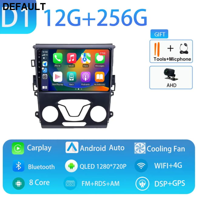 Carplay GPS 4G WIFI Car Radio Touch Screen for Ford Mondeo D1 12GB 256GB CAM DVD Players Motor Vehicle A/V & In-Dash