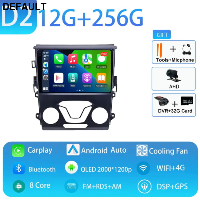 Carplay GPS 4G WIFI Car Radio Touch Screen for Ford Mondeo D2 12GB 256GB DVR DVD Players Motor Vehicle A/V & In-Dash