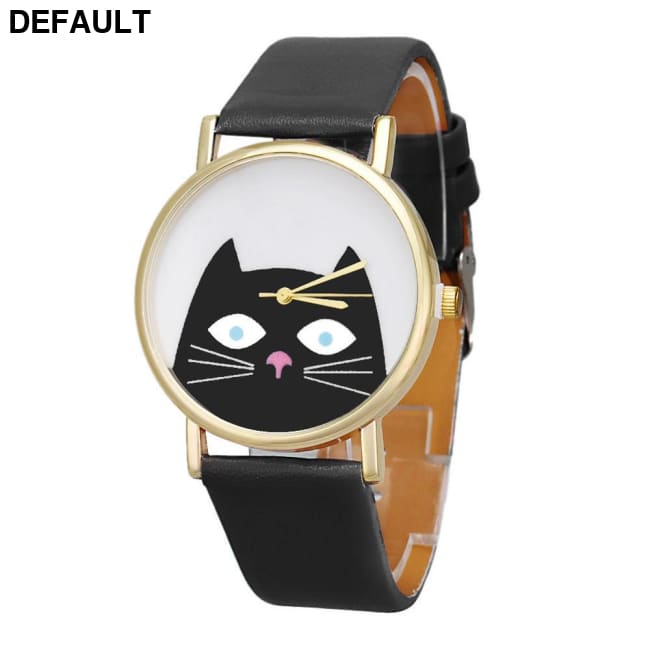 Cat Leather Watch Black Women Watches