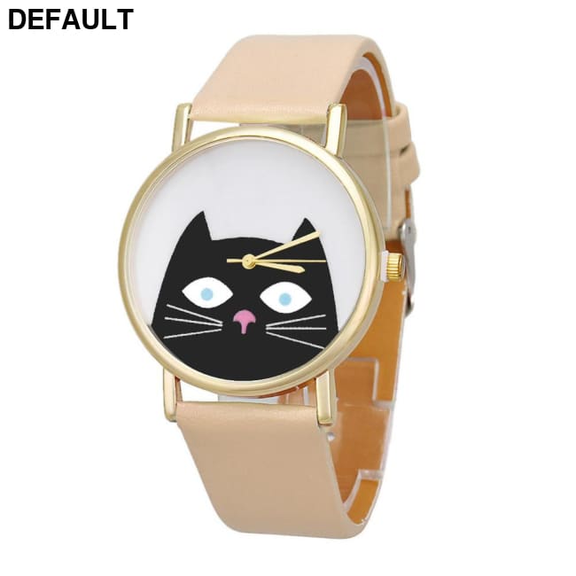 Cat Leather Watch Brown Women Watches