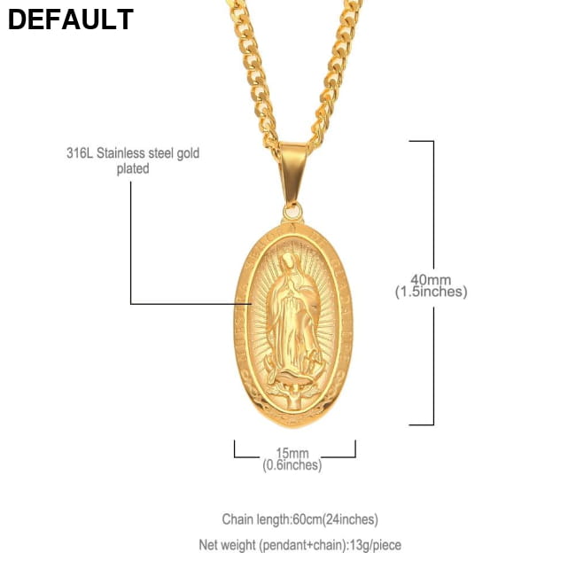 Catholic Religious Virgin Mary Necklace Pendant Stainless Sterling Silver Necklaces