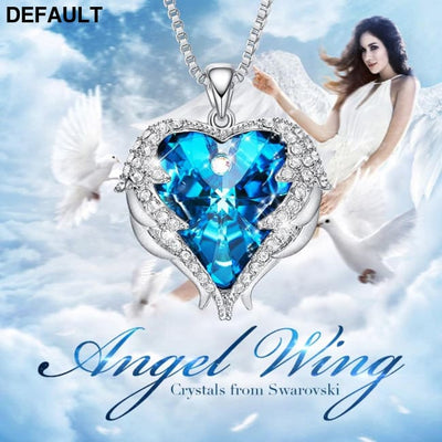 Cdyle Angel Wings Necklace Crystals from Swarovski Necklaces Fashion Jewelry For Women Heart Of Mother’s Day Gifts