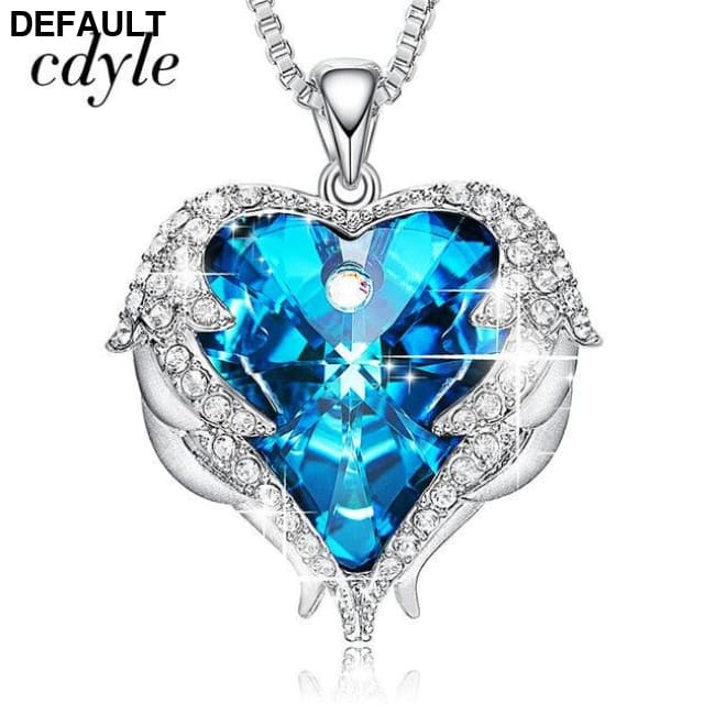 Cdyle Angel Wings Necklace Crystals from Swarovski Necklaces Fashion Jewelry For Women Heart Of Mother’s Day Gifts