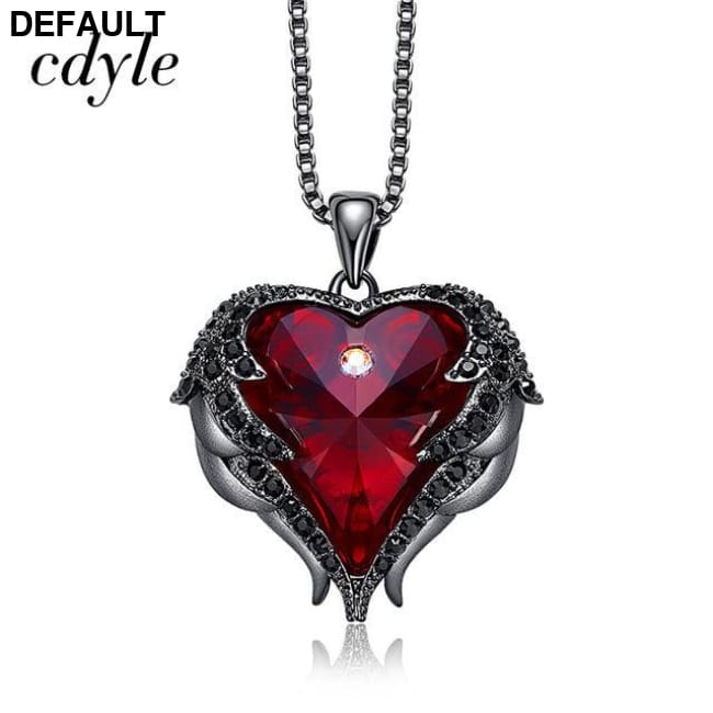 Cdyle Angel Wings Necklace Crystals from Swarovski Necklaces Fashion Jewelry For Women Heart Of Mother’s Day Gifts