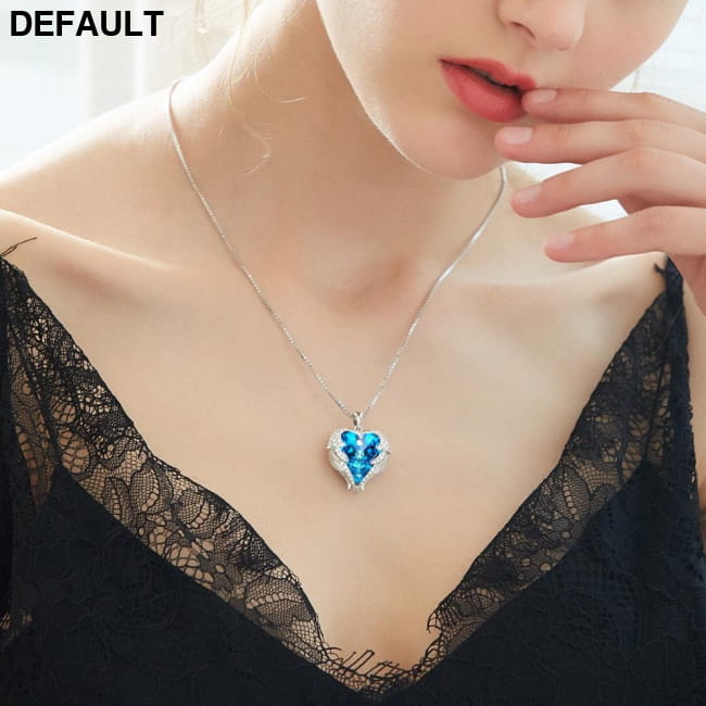 Cdyle Angel Wings Necklace Crystals from Swarovski Sterling Silver Necklaces