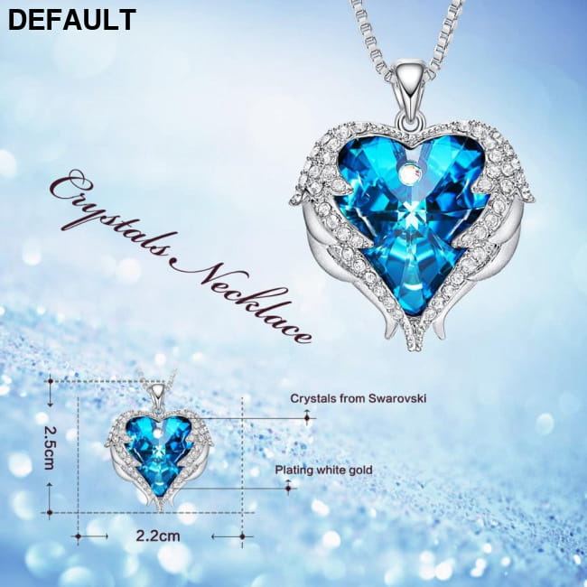 Cdyle Angel Wings Necklace Crystals from Swarovski Sterling Silver Necklaces