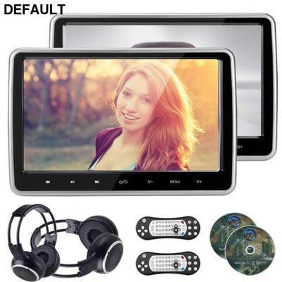 Cemicen 2PCS 10.1 Inch Car Headrest Monitor DVD Video Player USB/SD/HDMI/IR/FM TFT LCD Screen Touch Button Game Remote