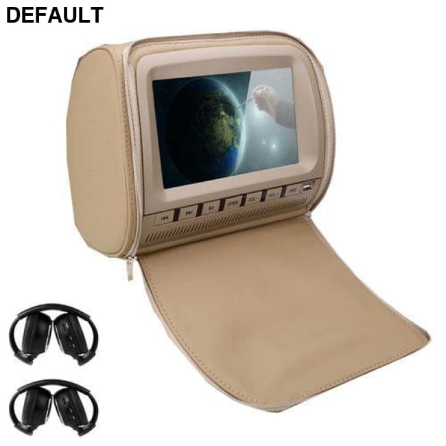 Cemicen 2PCS 9 Inch Car Headrest Monitor DVD Video Player Beige With Headphone Ceiling & Monitors Electronics