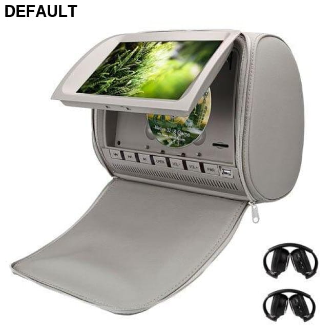 Cemicen 2PCS 9 Inch Car Headrest Monitor DVD Video Player Grey With Headphone Ceiling & Monitors Electronics