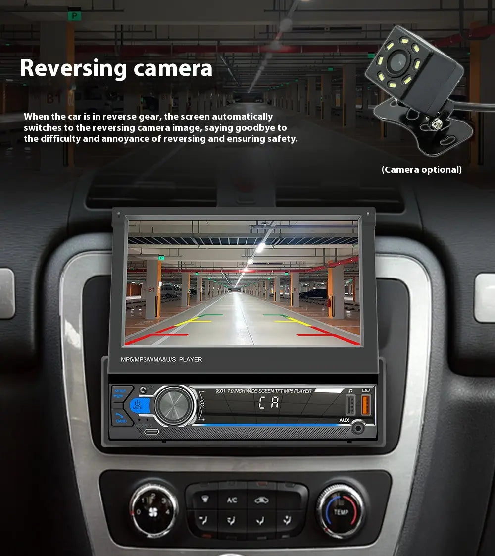 7-inch Telescopic Screen Vehicle-borne Bluetooth Player