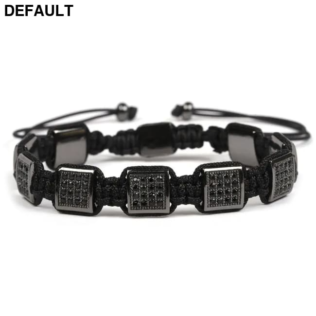 Charms Bracelet Men Jewelry Braiding Macrame Bracelets Pulseira Masculina Gift Erkek bileklik black color / 20cm