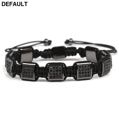 Charms Bracelet Men Jewelry Braiding Macrame Bracelets Pulseira Masculina Gift Erkek bileklik black color / 20cm