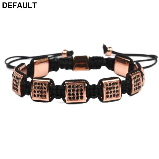 Charms Bracelet Men Jewelry Braiding Macrame Bracelets Pulseira Masculina Gift Erkek bileklik rose gold / 20cm