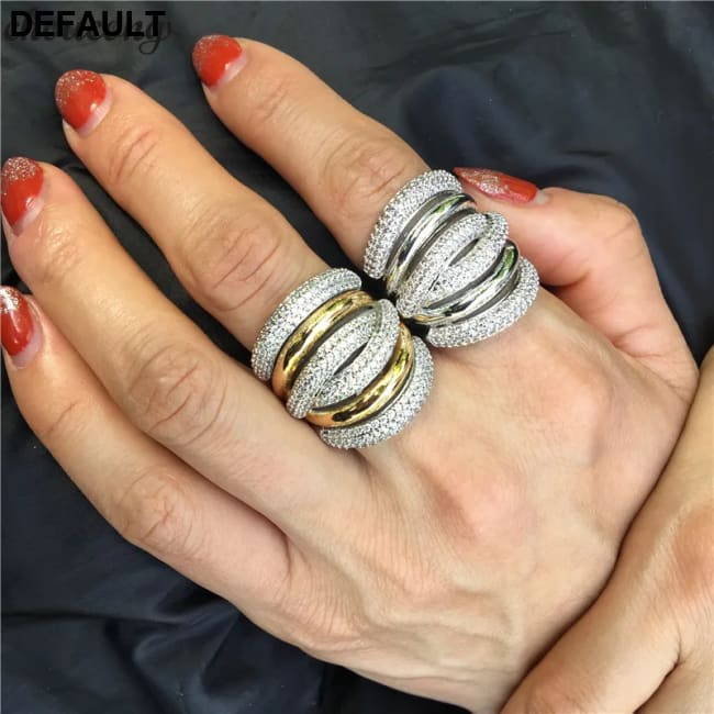 choucong Luxury Big Across Ring AAAAA Zircon Party Wedding Band Rings For Women Finger Jewelry Gift Best Selling