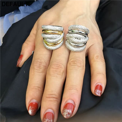 choucong Luxury Big Across Ring AAAAA Zircon Party Wedding Band Rings For Women Finger Jewelry Gift Best Selling