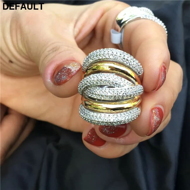 choucong Luxury Big Across Ring AAAAA Zircon Party Wedding Band Rings For Women Finger Jewelry Gift Silver / 5 Best