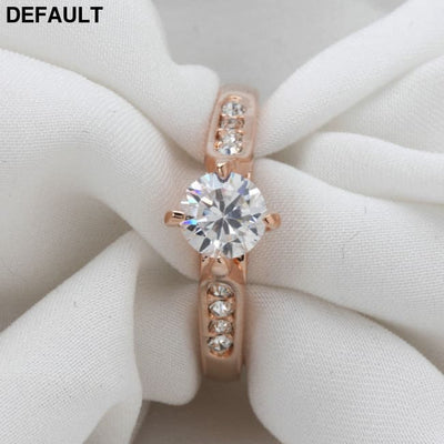 Classic foreign hot hand decorated Korean minimalist engagement rose gold plated ring Nvjie high-grade zircon wholesale