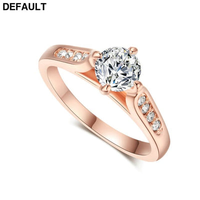 Classic foreign hot hand decorated Korean minimalist engagement rose gold plated ring Nvjie high-grade zircon wholesale