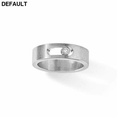 Classic Luxury Jewelry MOVE TITANIUM Series White Diamond Men’s ring Movable Stone S925 Pure Silver Material New Year’s