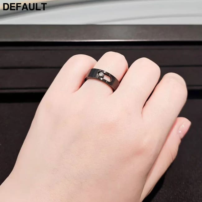 Classic Luxury Jewelry MOVE TITANIUM Series White Diamond Men’s ring Movable Stone S925 Pure Silver Material New Year’s