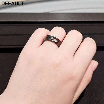 Classic Luxury Jewelry MOVE TITANIUM Series White Diamond Men’s ring Movable Stone S925 Pure Silver Material New Year’s
