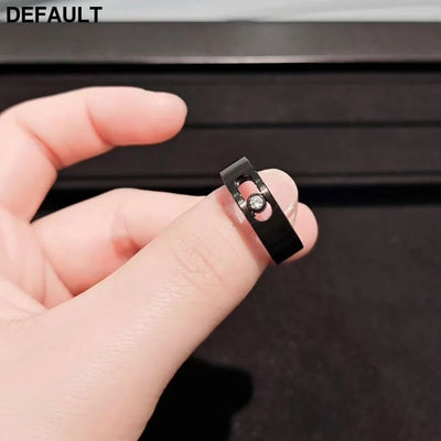 Classic Luxury Jewelry MOVE TITANIUM Series White Diamond Men’s ring Movable Stone S925 Pure Silver Material New Year’s