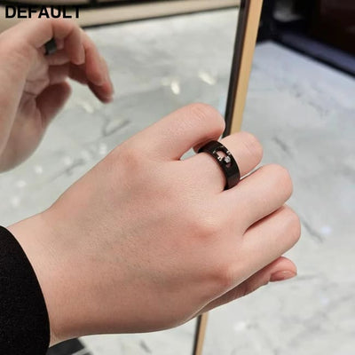 Classic Luxury Jewelry MOVE TITANIUM Series White Diamond Men’s ring Movable Stone S925 Pure Silver Material New Year’s