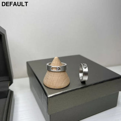 Classic Luxury Jewelry MOVE TITANIUM Series White Diamond Men’s ring Movable Stone S925 Pure Silver Material New Year’s