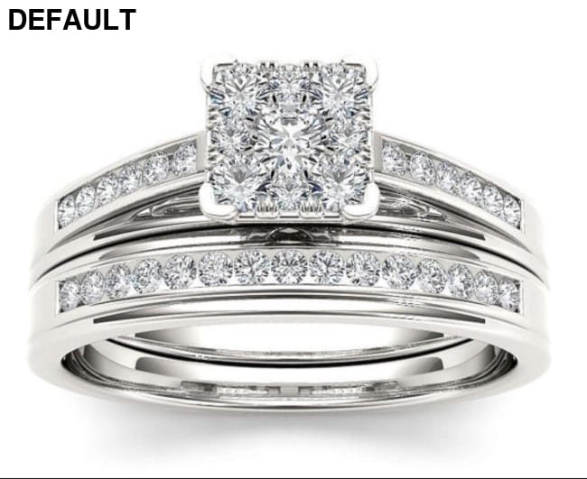 Classic Sterling Silver Princess Cut Wedding/Engagement Set 5 Wedding Rings Best Selling Products