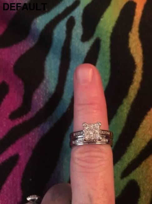 Classic Sterling Silver Princess Cut Wedding/Engagement Set Wedding Rings Best Selling Products