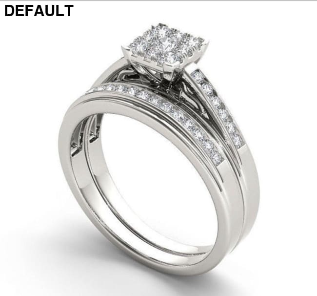 Classic Sterling Silver Princess Cut Wedding/Engagement Set Wedding Rings Best Selling Products