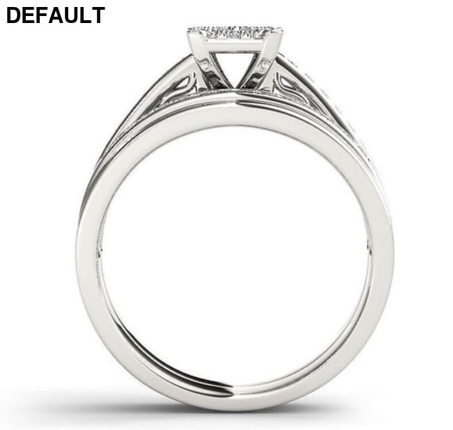 Classic Sterling Silver Princess Cut Wedding/Engagement Set Wedding Rings Best Selling Products