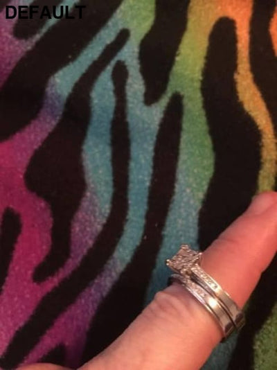 Classic Sterling Silver Princess Cut Wedding/Engagement Set Wedding Rings Best Selling Products