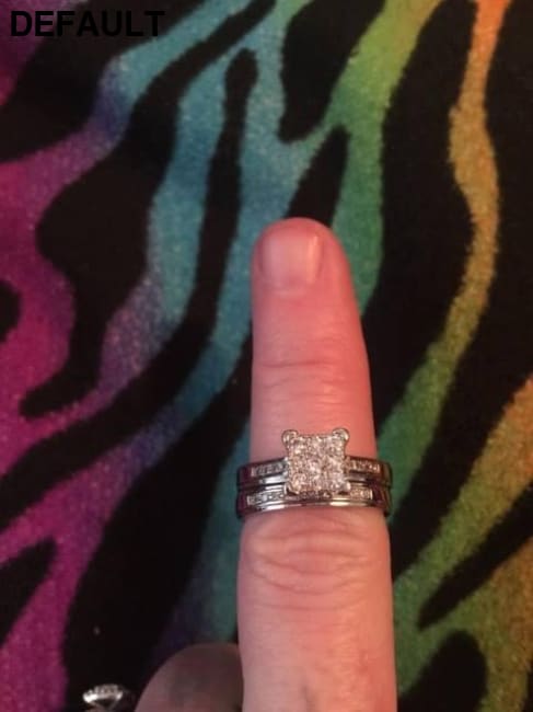 Classic Sterling Silver Princess Cut Wedding/Engagement Set Wedding Rings Best Selling Products