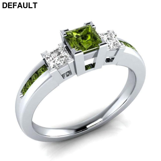 Classic Women Ring 925 Silver with Sapphire Emerald 6 / green Sterling Rings
