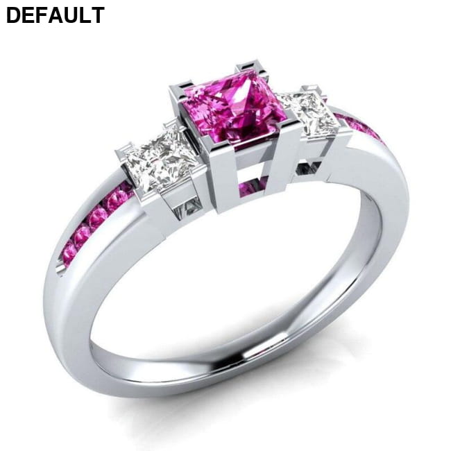 Classic Women Ring 925 Silver with Sapphire Emerald 6 / purple Sterling Rings