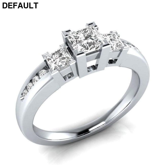 Classic Women Ring 925 Silver with Sapphire Emerald 6 / white Sterling Rings